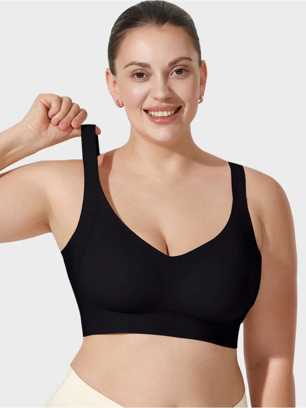 Emu Black Wireless Seamless Comfort Bra, Size Large